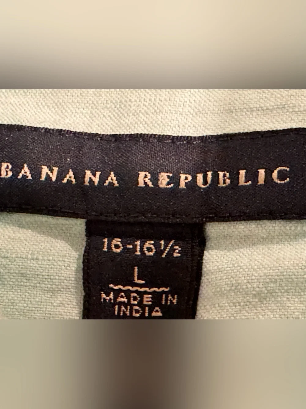 Men’s Large Banana Republic Light Ocean Blue Button-Down Long Sleeve Linen Shirt